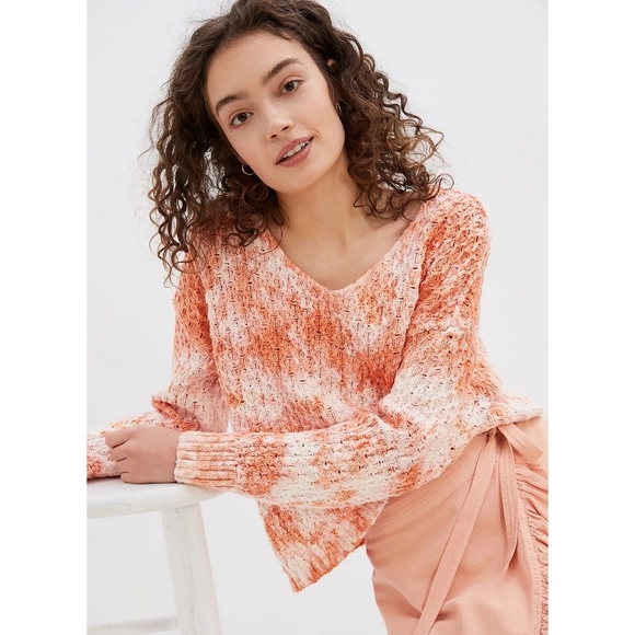 Anthropologie Sweaters - Anthropologie Pilcro Christian V-Neck Sweater Knit Size Medium Tie Dye